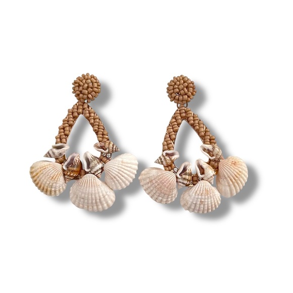 Seashell Statement Earrings - Picture 1 of 4